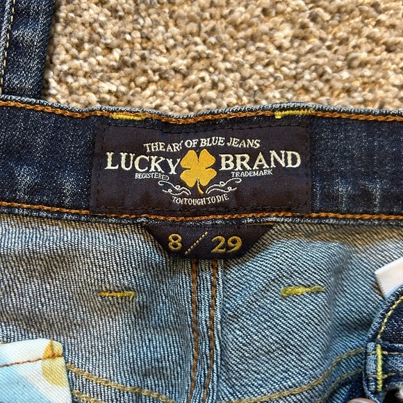 Lucky brand, Sweet and Low size 8 low rise jeans cut offs boot cut - Picture 5 of 6